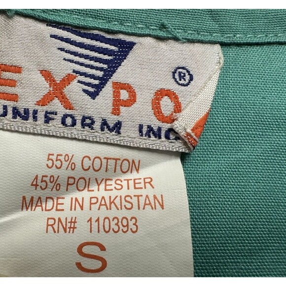 Expo V Neck women size small nurse medical uniform pants and top green - Picture 11 of 11